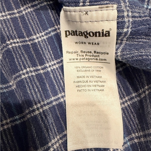 Patagonia Men’s Organic Cotton Button-Up Shirt XL| Blue Plaid| Short Sleeve - Picture 10 of 12